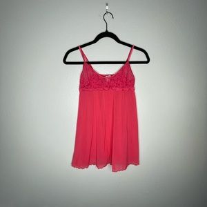 Victorias Secret Pink Lace Baby Doll Lingerie Size Medium